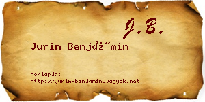 Jurin Benjámin névjegykártya